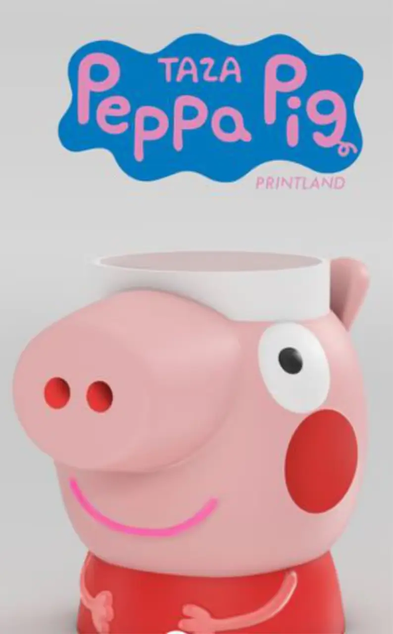 Taza Peppa Pig Archivo Stl Obj Para Impresion 3D