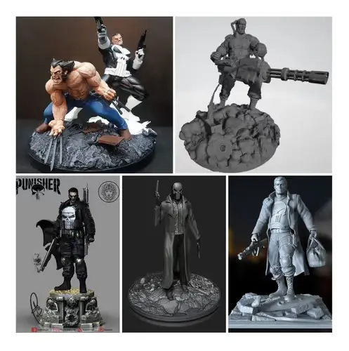 The Punisher 01 X 5 Modelos Archivos Stl Impresión 3d