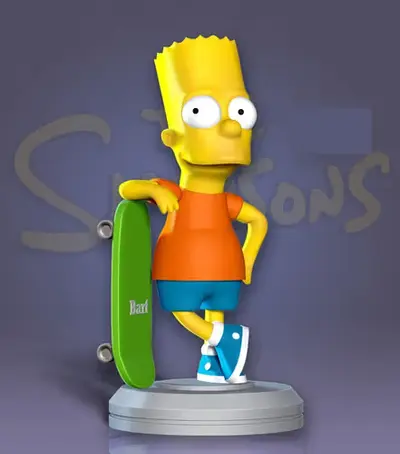 The Simpsons Bart Skate Archivo Stl Para Impresión 3d