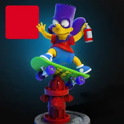 The Simpsons Bart Skateboard Archivos Stl Para Impresión 3d