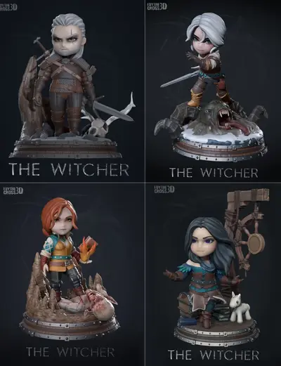 The Witcher Pack Chibi Archivo Stl Para Impresion 3D
