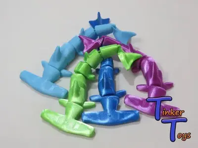 Tiburón Martillo Flexi Archivo Stl Obj Para Impresion 3D