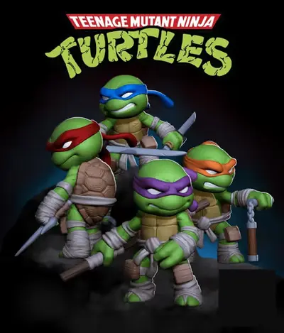 Tmnt Tortugas Ninja Nom Archivos Stl Para Impresión 3d