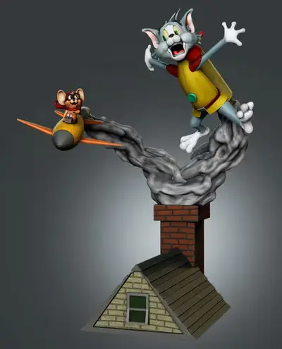 Tom Y Jerry Volando Archivos Stl Para Impresión 3d