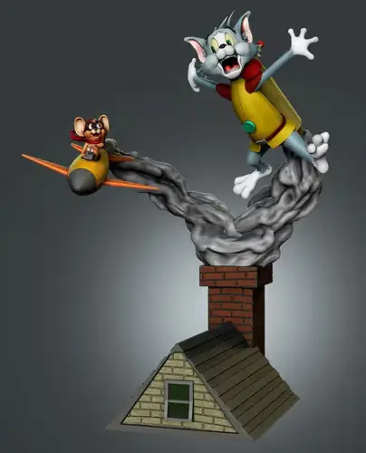 Tom Y Jerry Volando Archivos Stl Para Impresión 3d