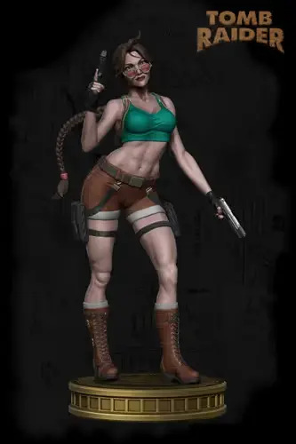 Tomb Raider Lara Croft Fanart Statue Stl Obj Impresión 3d