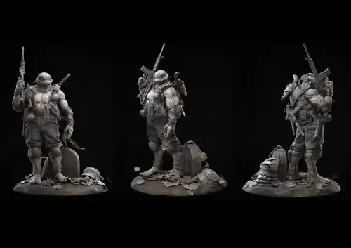 Tortuga Ninja Punisher Archivos Stl Impresión 3d