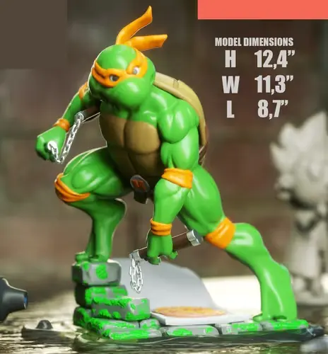 Tortugas Ninja Michelangelo Archivo Stl Para Impresión 3d