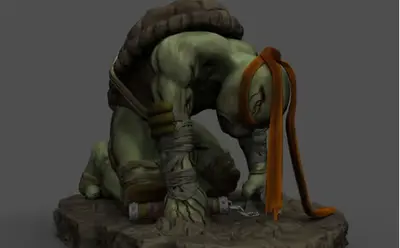 Tortugas Ninja Mike Derrotado Archivos Stl Impresión 3d