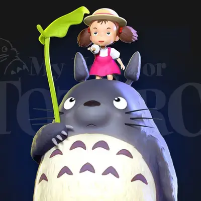 Totoro And Mei Nlsinh Archivo Stl Para Impresión 3d