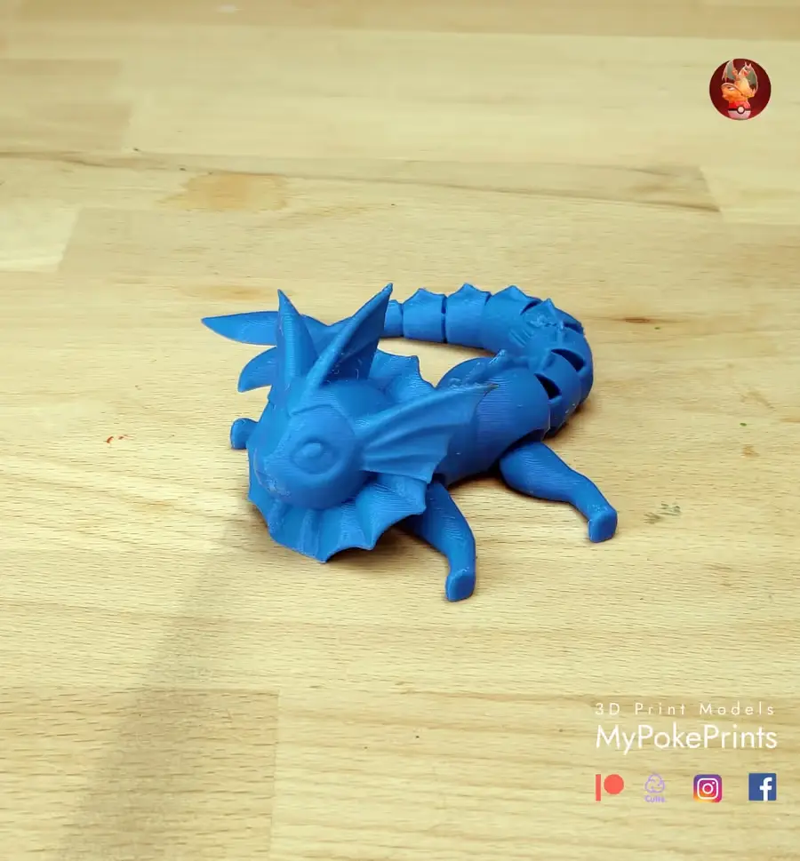 Vaporeon Archivo STL OBJ para Impresion 3D
