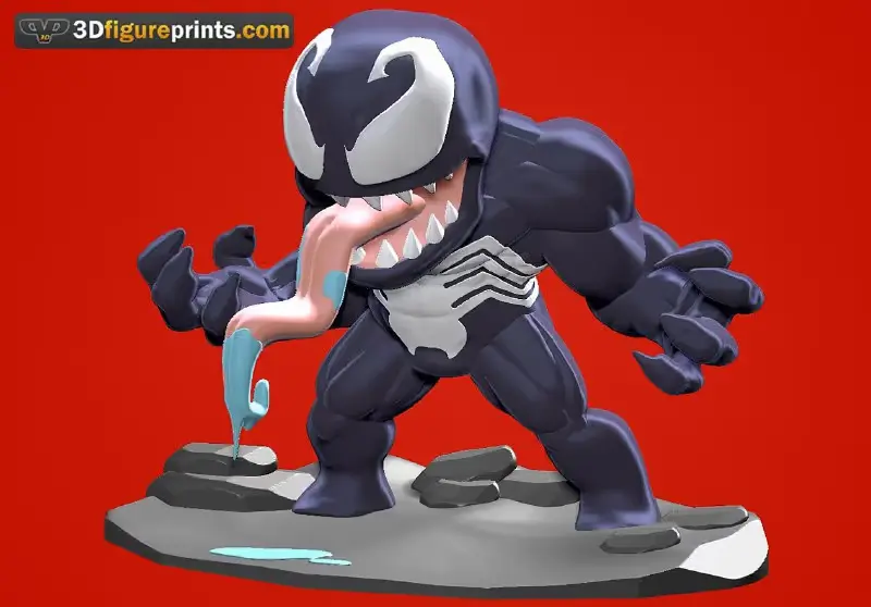 Vemom Chibi Archivo STL OBJ para Impresion 3D