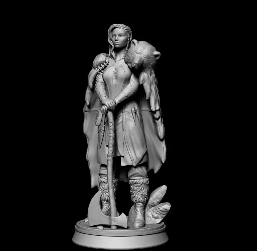 Viking Female Warrior Archivo Stl Para Impresion 3D