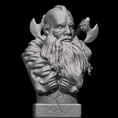 Viking Warrior Busto Archivo Stl Para Impresion 3D