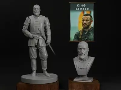 Vikingos King Harald + Busto Archivo Stl Para Impresión 3d
