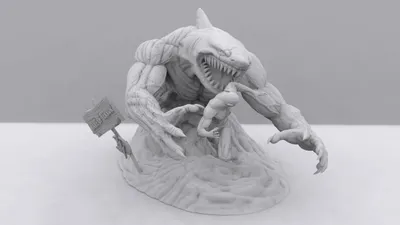 Wave Of Terror Flash Vs King Shark 3dfigureprints.com Archivo STL Impresión 3D