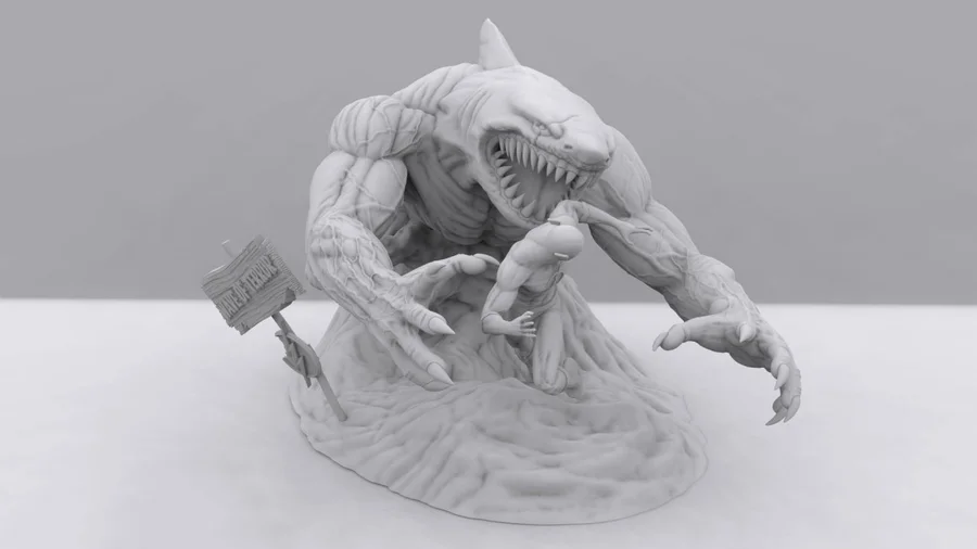 Wave Of Terror Flash Vs King Shark 3dfigureprints.com Archivo STL Impresión 3D