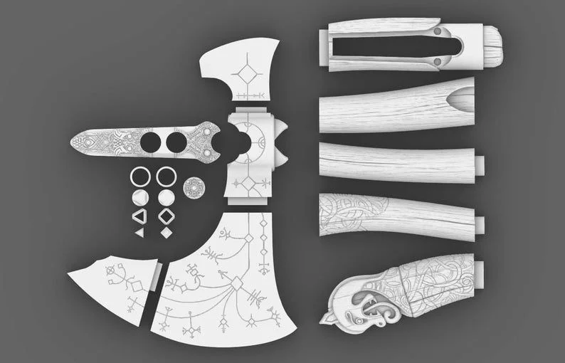 Weapon Kratos Leviathan Axe God Of War 2018 Archivo STL Impresión 3D