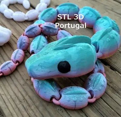 Wiggle Snake Archivo Stl Obj Para Impresion 3D