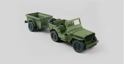 Willys Mb Jeep + Trailer Archivo Stl Para Impresión 3d