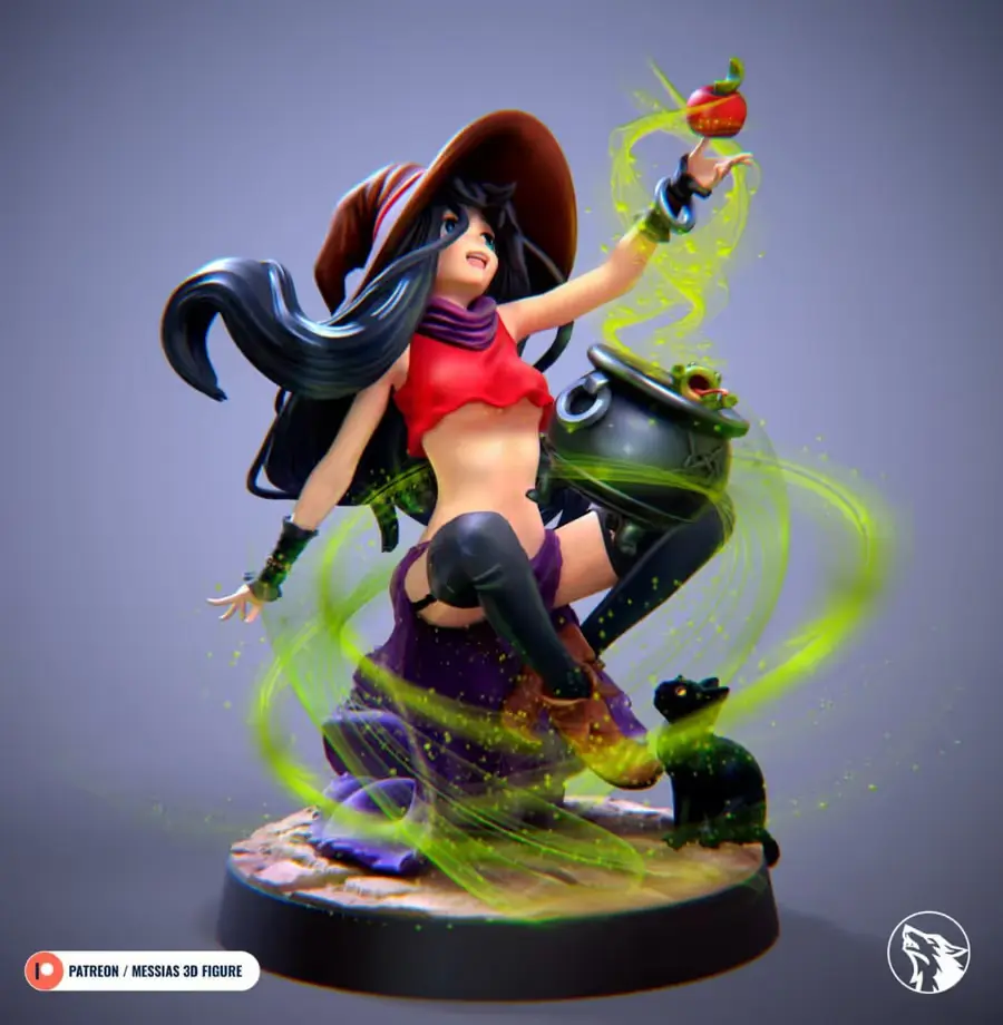 Witch Halloween Archivo STL OBJ para Impresion 3D