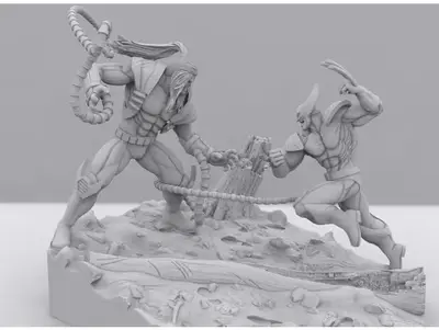 Wolverine Vs Omega Red Archivo Stl Para Impresion 3D