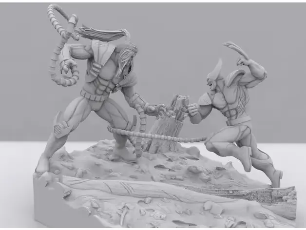 Wolverine Vs Omega Red Archivo Stl Para Impresion 3D