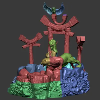 Wow Tyrande Elf Fountain Archivo Stl Para Impresion 3D