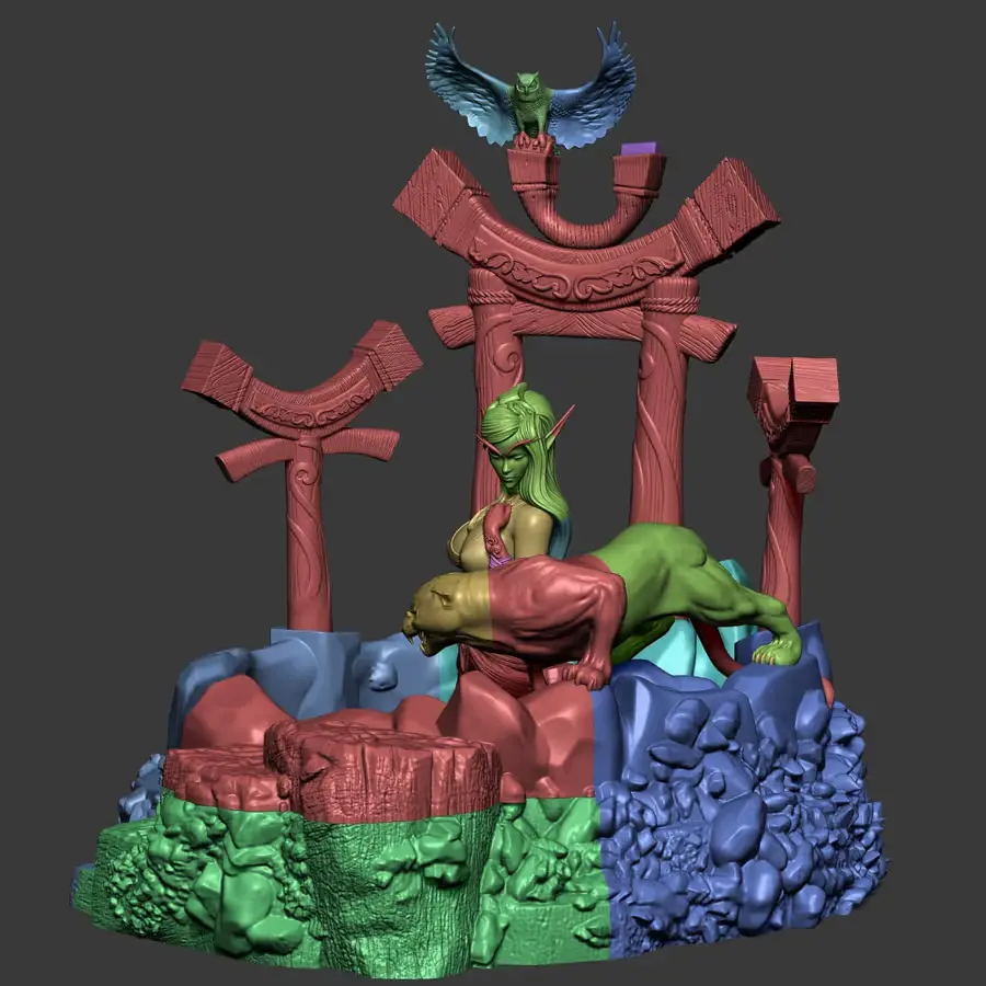 Wow Tyrande Elf Fountain Archivo Stl Para Impresion 3D