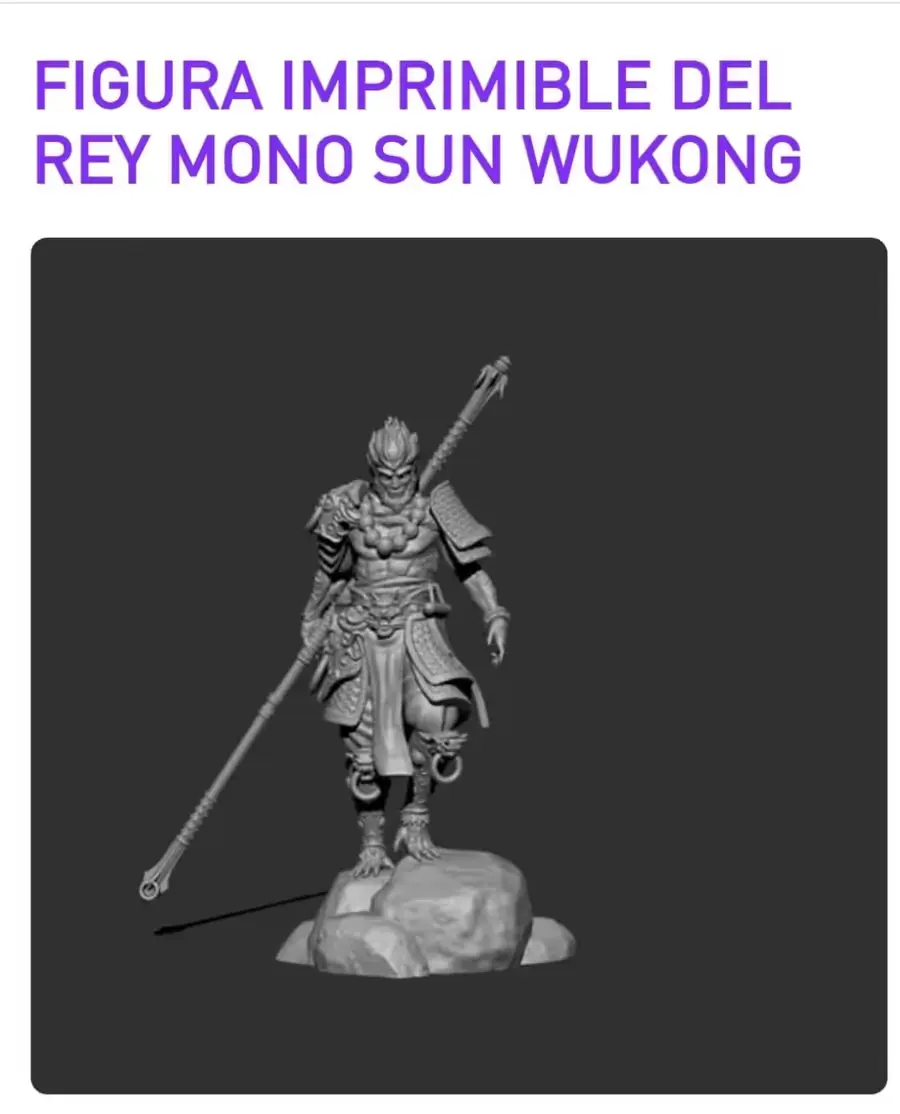 Wukong Archivo Stl Obj Para Impresion 3D