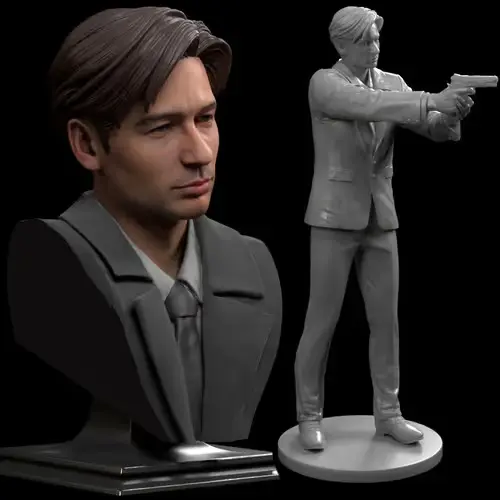 X Files Fox Mulder + Busto K3d Archivo Stl Para Impresión 3d
