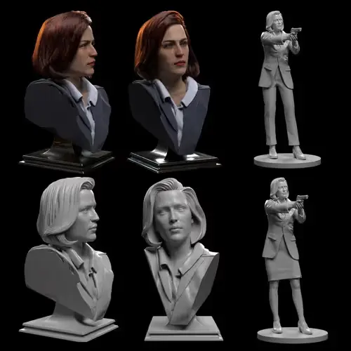 X Files Scully + Busto K3d Archivo Stl Para Impresión 3d