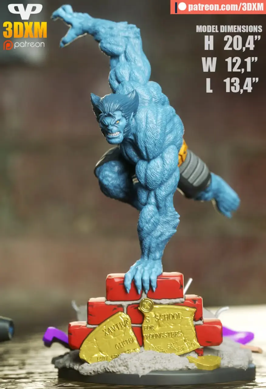 X Men Beast Archivo Stl Para Impresion 3D