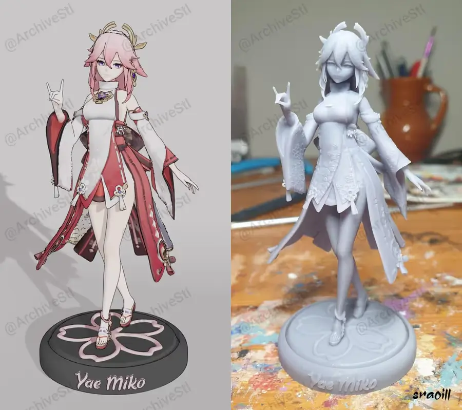 Yae Miko Genshin Impact Archivo Stl Para Impresion 3D