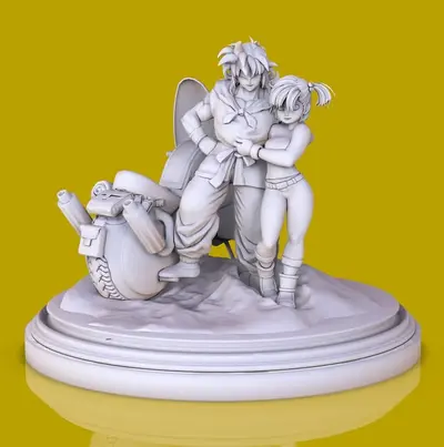 Yamcha Y Bulma Archivo Stl Para Impresion 3D