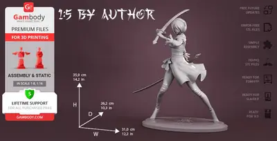 Yorha 2B Figurine Assembly Archivo Stl Para Impresion 3D