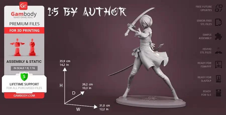 Yorha 2B Figurine Assembly Archivo Stl Para Impresion 3D