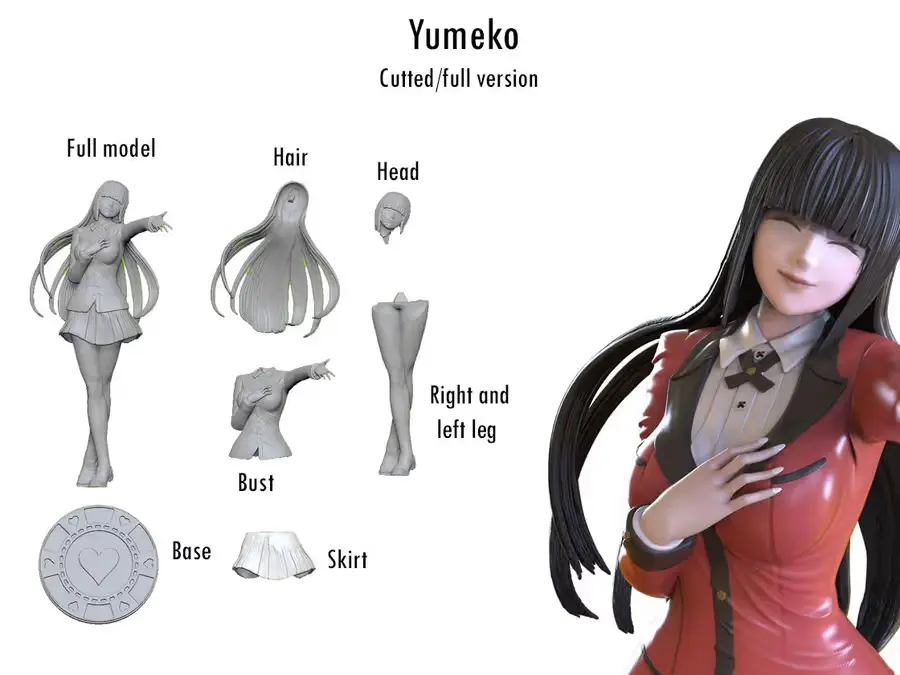 Yumeko Archivo Stl Para Impresion 3D