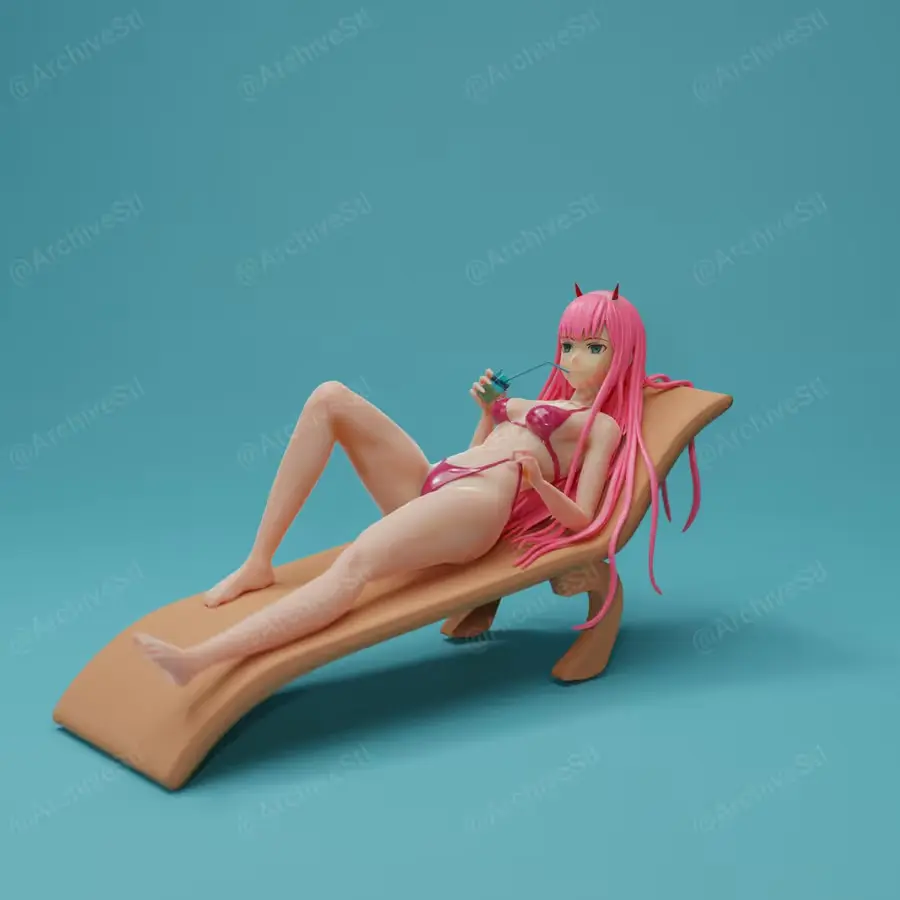 Zero Two In The Beach 25Cm Archivo Stl Para Impresion 3D