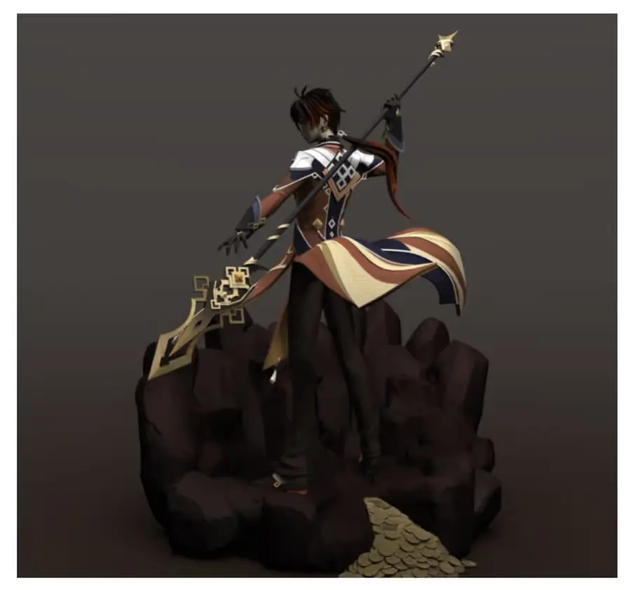 Zhongli Genshin Impact Archivo Stl Para Impresion 3D