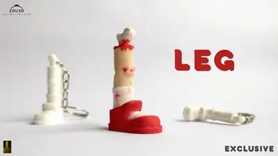 Zou Leg + Llavero Archivo STL OBJ para Impresion 3D