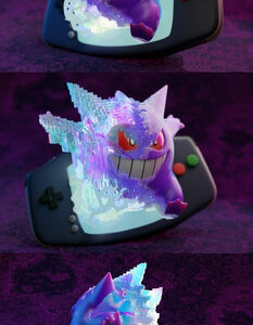 Pokemon Gengar Gameboy Archivo Stl Para Impresión 3d