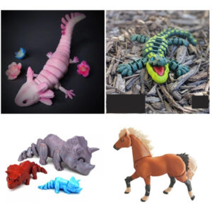 Animales Articulados 03 X 4 Archivos Stl Para Impresión 3d