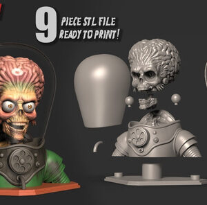 Marcianos Al Ataque  (mars Attack) Busto Archivos Stl 3d