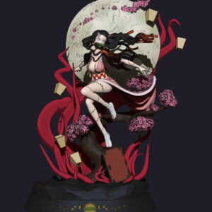 Kimetsu No Yaiba Nezuko Moon Stl Obj Impresión 3d