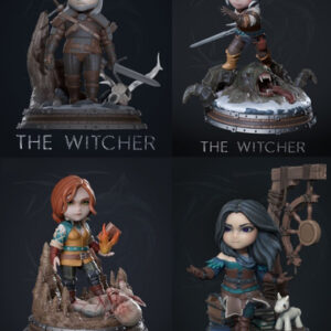 The Witcher Chibi Pack Stl Obj Impresión 3d