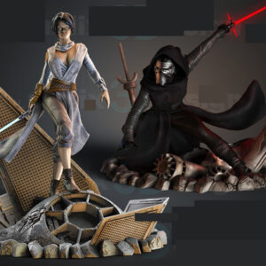 Star Wars Kylo Ren Y Rey Malix3d Stl Obj Impresión 3d