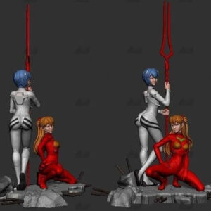 Evangelion Asuka And Rei Stl/obj Para Impresión 3d
