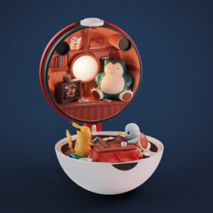 Pokemon Pokeball House Diorama Stl Obj Impresión 3d