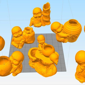Buda Macetas X 8 Archivos Digitales Stl Obj Para Impresion 3d